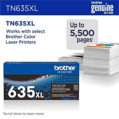 Brother TN-635XL Original High Yield Laser Toner Cartridge, 5500 pages, Black (BRTTN635XLBK)