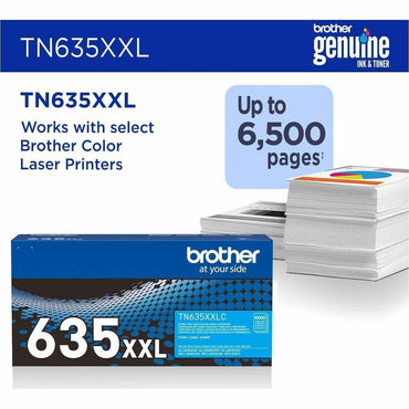 Brother Original Super High Yield Laser Toner Cartridge, 6500 pages, Cyan (BRTTN635XXLC)