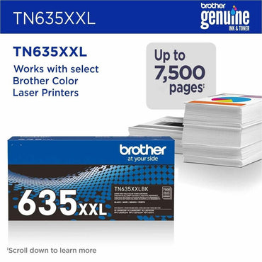 Brother Original Super High Yield Laser Toner Cartridge, Black, 7,500 pages (BRTTN635XXLBK)
