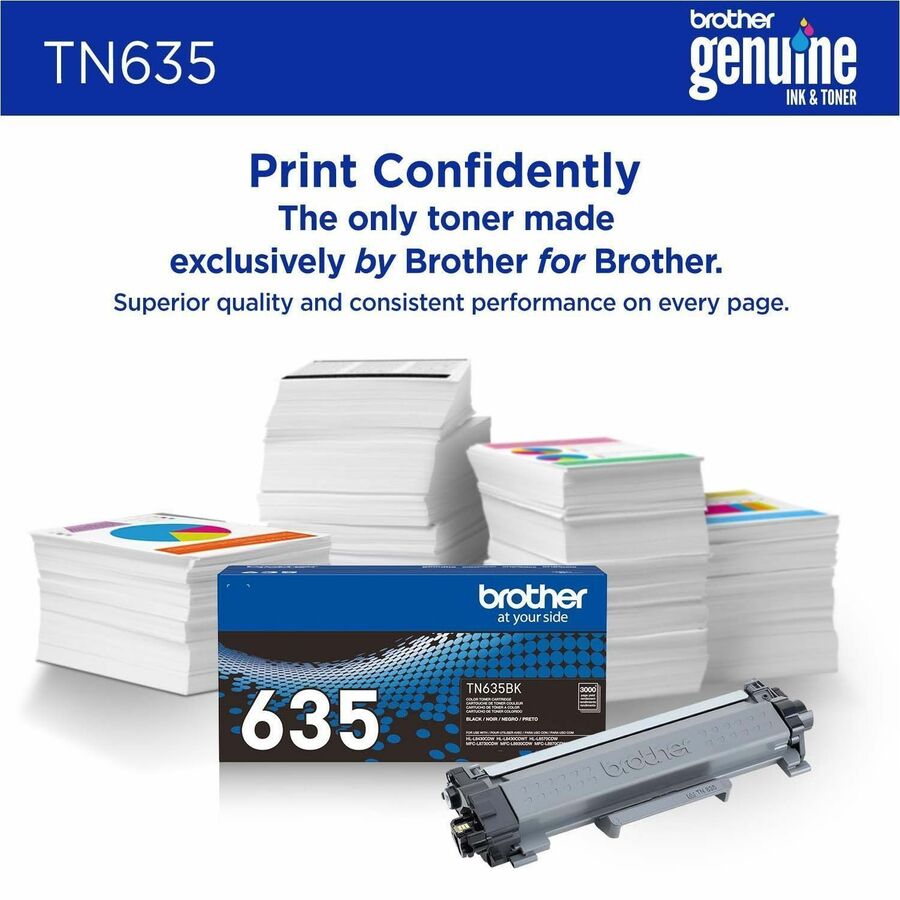 Brother TN635BK Original Standard Yield Laser Toner Cartridge, 3000 Pages, Black (BRTTN635BK)