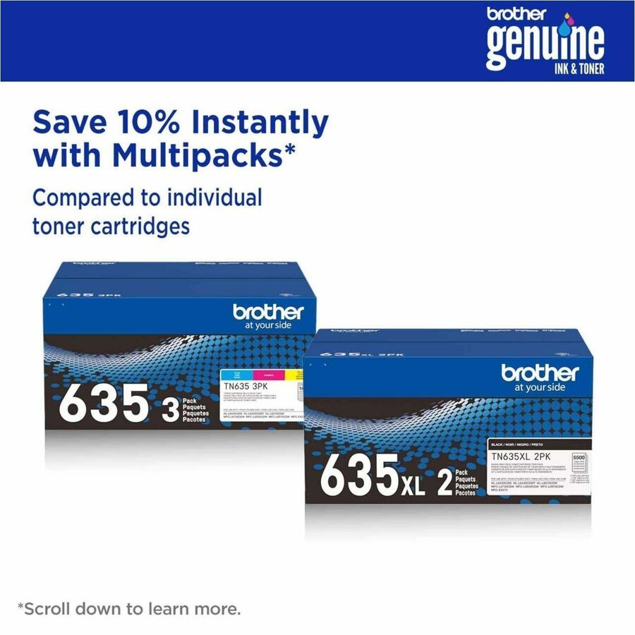 Brother TN635C Original Standard Yield Laser Toner Cartridge, 1800 pages, Cyan (BRTTN635C)