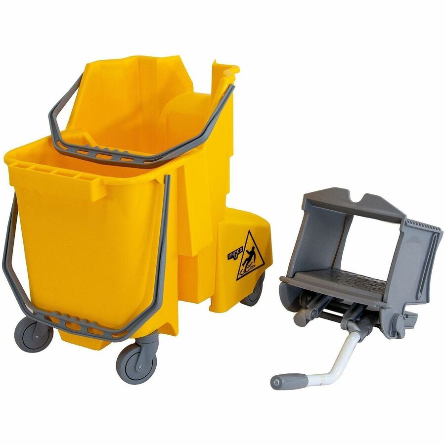 Unger Dual Compartment Mop Bucket, 8 gal, Yellow (UNGCOMBY)