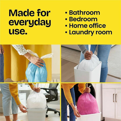 Glad Medium Drawstring Trash Bags with Clorox, Lemon Fresh Bleach, 8 gal, 26/Box, 6/Carton (CLO79316CT)