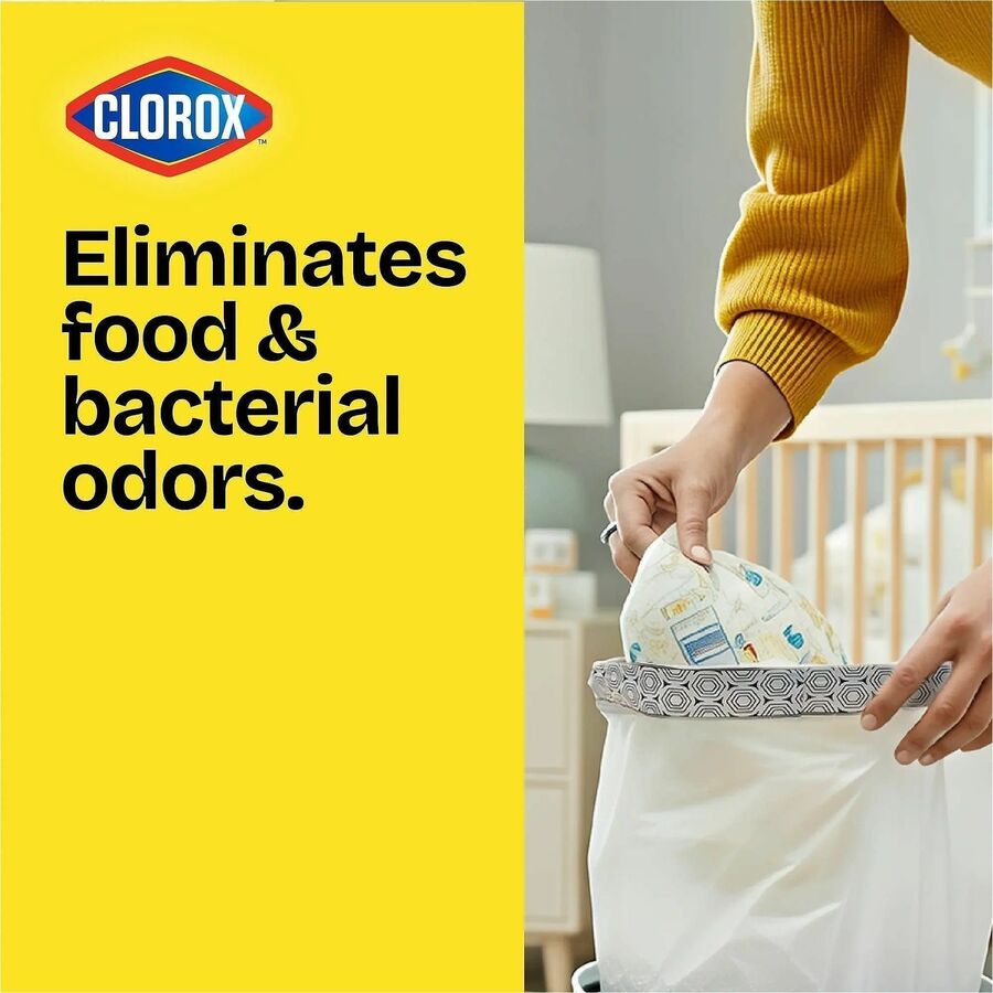 Glad Medium Drawstring Trash Bags with Clorox, Lemon Fresh Bleach, 8 gal, 26/Box, 6/Carton (CLO79316CT)