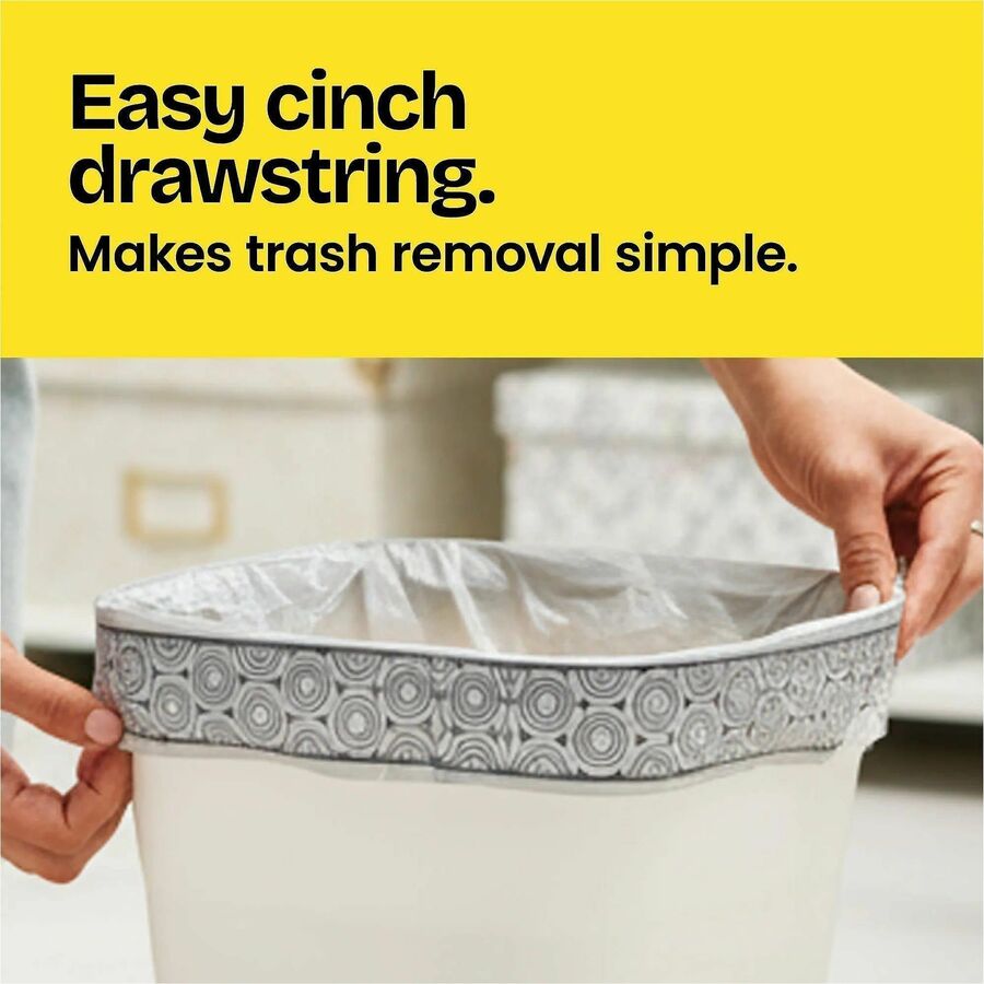 Glad Medium Drawstring Trash Bags with Clorox, Lemon Fresh Bleach, 8 gal, 26/Box, 6/Carton (CLO79316CT)