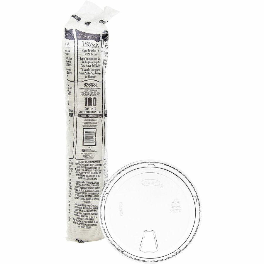 Dart Strawless Cup Lids, 4" Diameter, 100 Lids/Pack, 10/Carton (DCC626NSLCT)