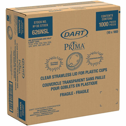 Dart Strawless Cup Lids, 4" Diameter, 100 Lids/Pack, 10/Carton (DCC626NSLCT)