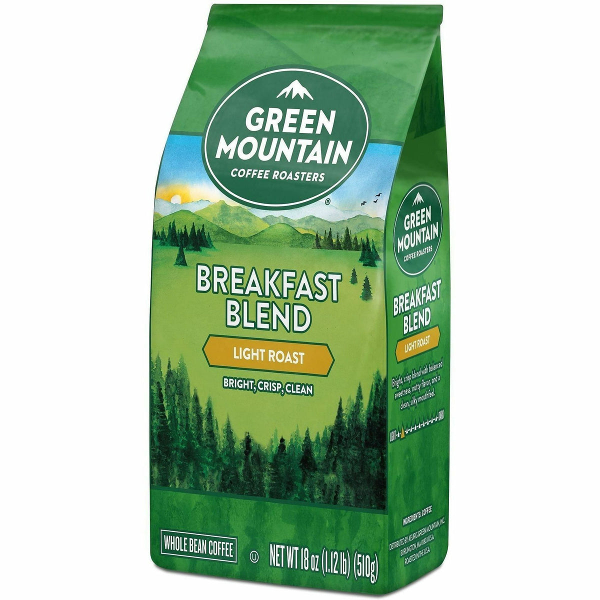 Green Mountain Coffee Roasters Whole Bean Breakfast Blend Whole Bean Coffee, Light, Sweet, Nutty, Kosher (GMT7567)
