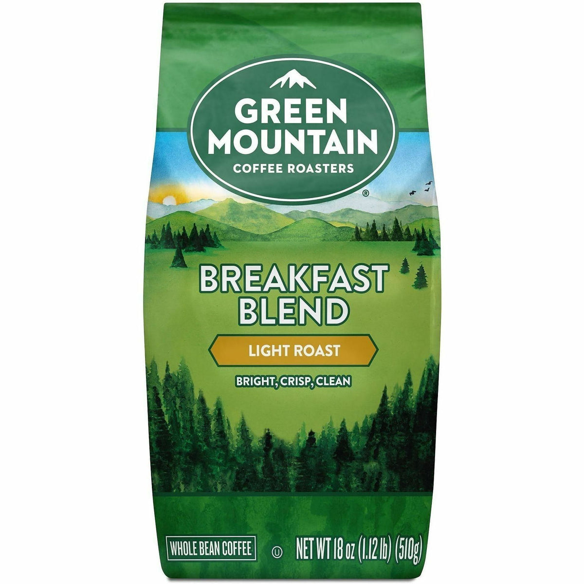 Green Mountain Coffee Roasters Whole Bean Breakfast Blend Whole Bean Coffee, Light, Sweet, Nutty, Kosher (GMT7567)