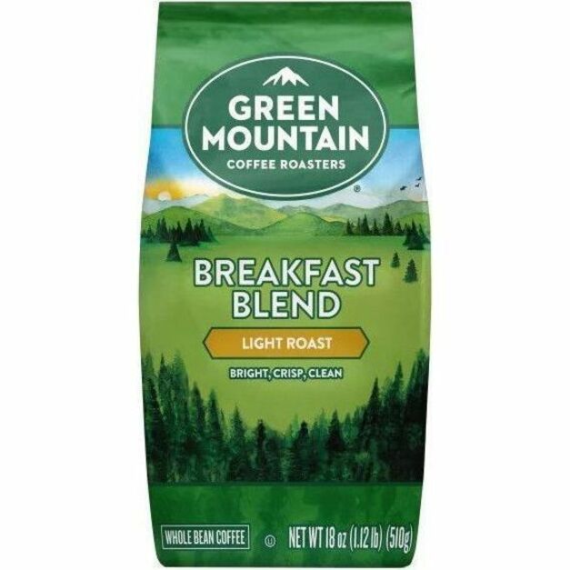 Green Mountain Coffee Roasters Whole Bean Breakfast Blend Whole Bean Coffee, Light, Sweet, Nutty, Kosher (GMT7567)