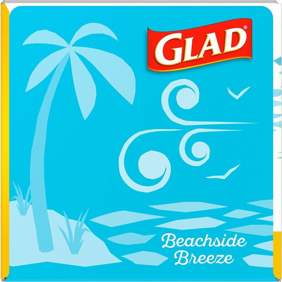 Glad OdorShield Drawstring Trash Bags, Febreze Beachside Breeze, 4 gal, 80/Box, 30/Carton (CLO79155CT)