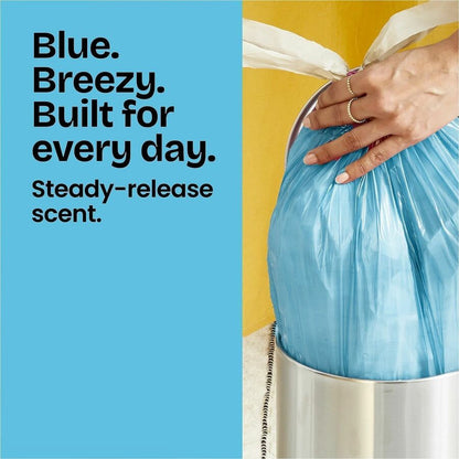 Glad OdorShield Drawstring Trash Bags, Febreze Beachside Breeze, 4 gal, 80/Box, 30/Carton (CLO79155CT)