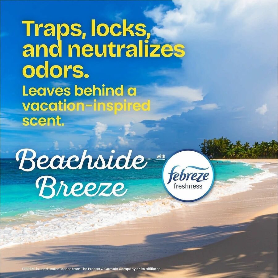 Glad OdorShield Drawstring Trash Bags, Febreze Beachside Breeze, 4 gal, 80/Box, 30/Carton (CLO79155CT)