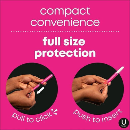U by Kotex Click Compact Tampons, Regular, 16/Pack, 8/Carton (KCC53445CT)