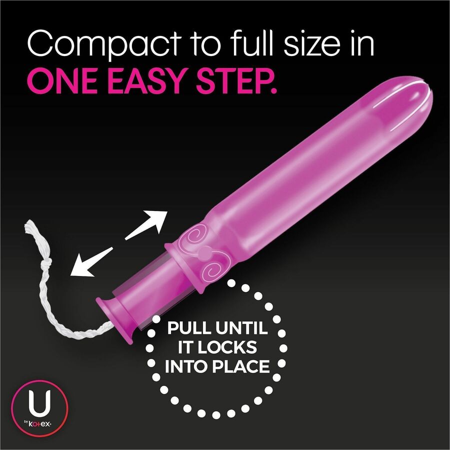 U by Kotex Click Compact Tampons, Regular, 16/Pack, 8/Carton (KCC53445CT)