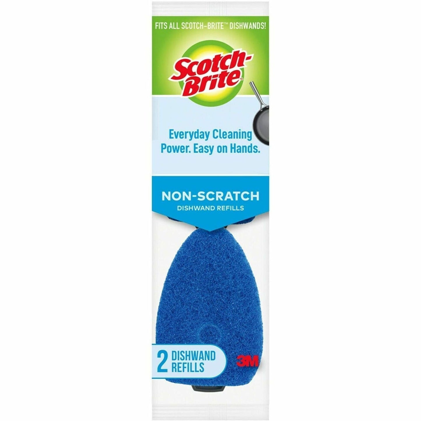 Scotch-Brite Non-Scratch Dishwand Pads, 1 Pack, Blue (MMM48312RSCRRP)