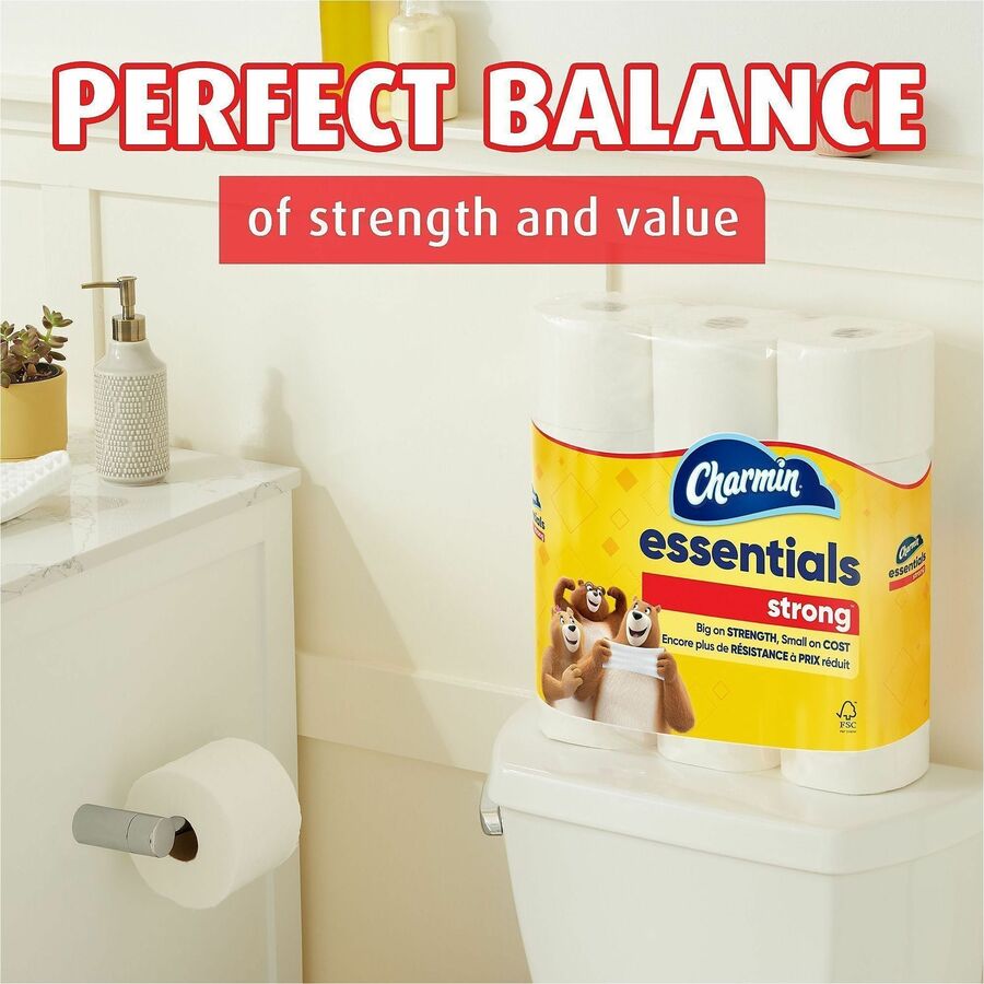 Charmin Essentials Strong Mega, 1 Ply, Mega, White, 18/Carton (PGC04522)