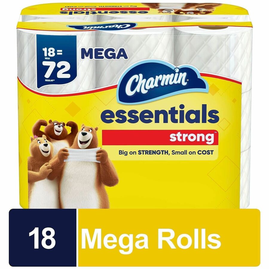 Charmin Essentials Strong Mega, 1 Ply, Mega, White, 18/Carton (PGC04522)