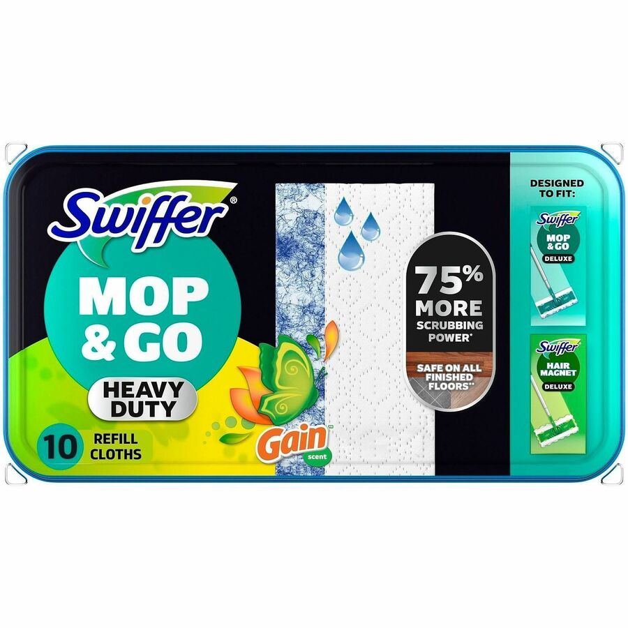 Swiffer Sweeper Heavy Duty Mop Cloths, Gain Original Scent, Blue, 10 Cloths/Pack, 6/Carton (PGC76471CT)