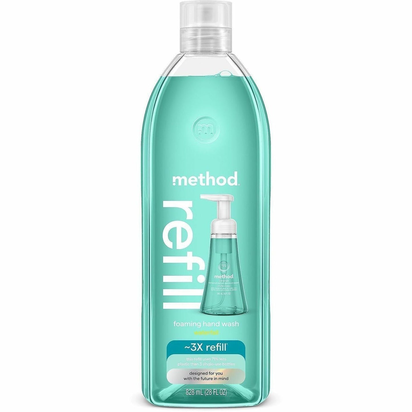 Method Waterfall Foaming Hand Wash Refill, Waterfall Scent, 28 fl oz, 4/Carton (MTH377968CT)