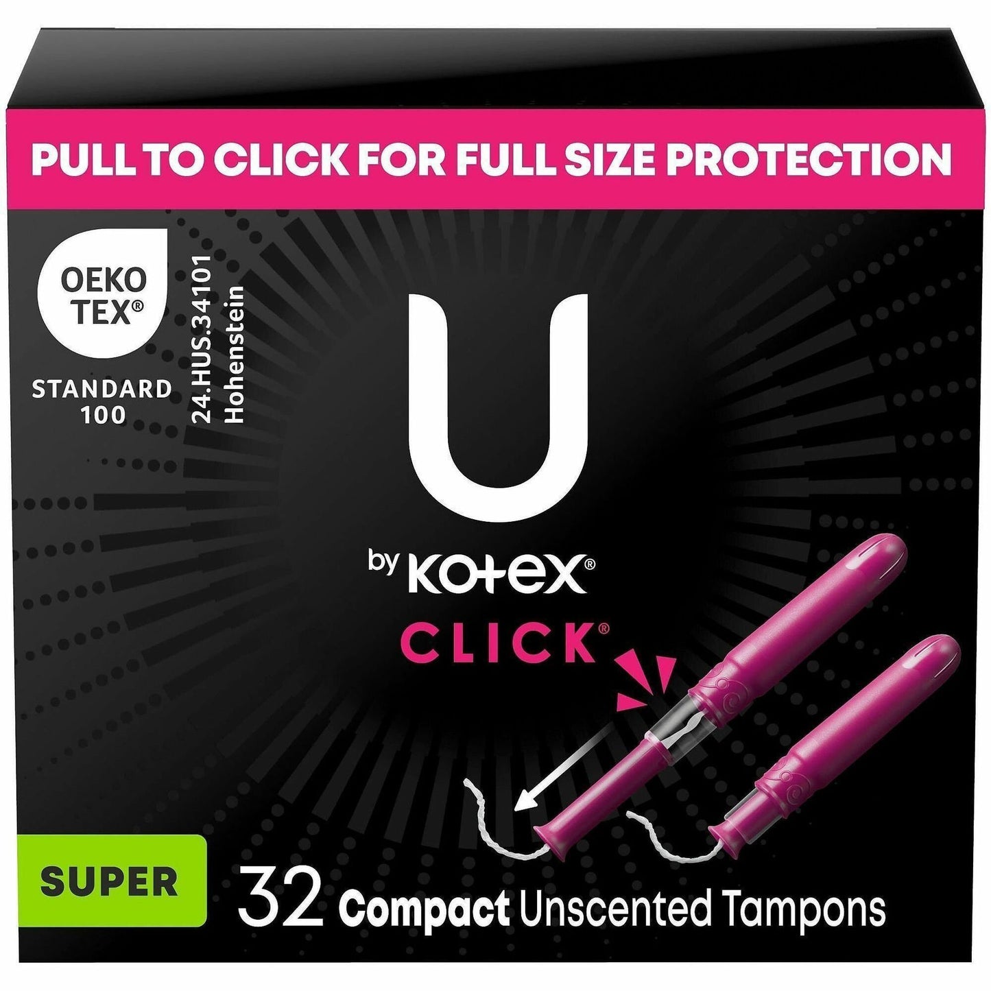 Kimberly-Clark Click Compact Tampons, 32/Box, 6/Carton (KCC51584CT)