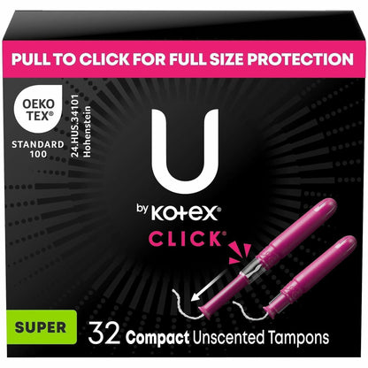 Kimberly-Clark Click Compact Tampons, 32/Box, 6/Carton (KCC51584CT)