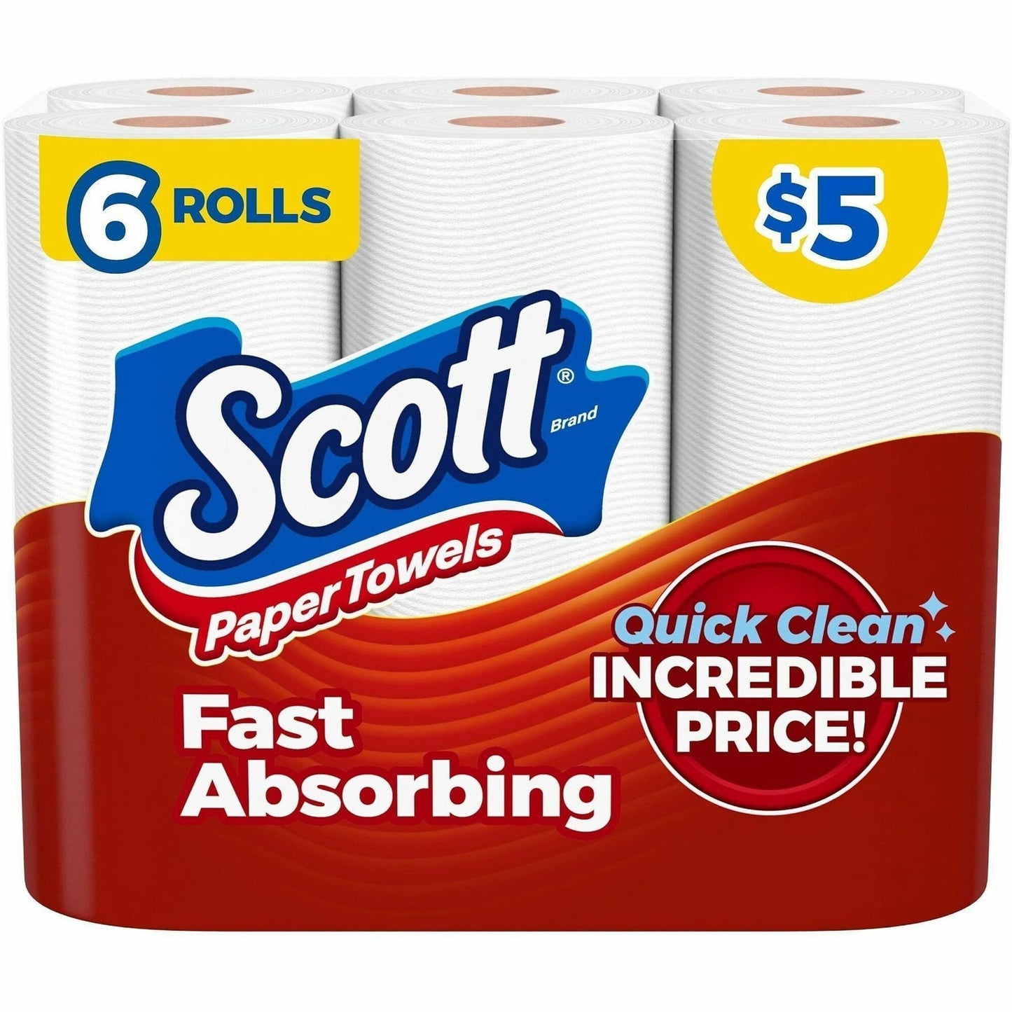 Scott Choose-A-Sheet Paper Towels, 62 Sheets/Roll, White, Paper, 6/Pack (KCC56570)