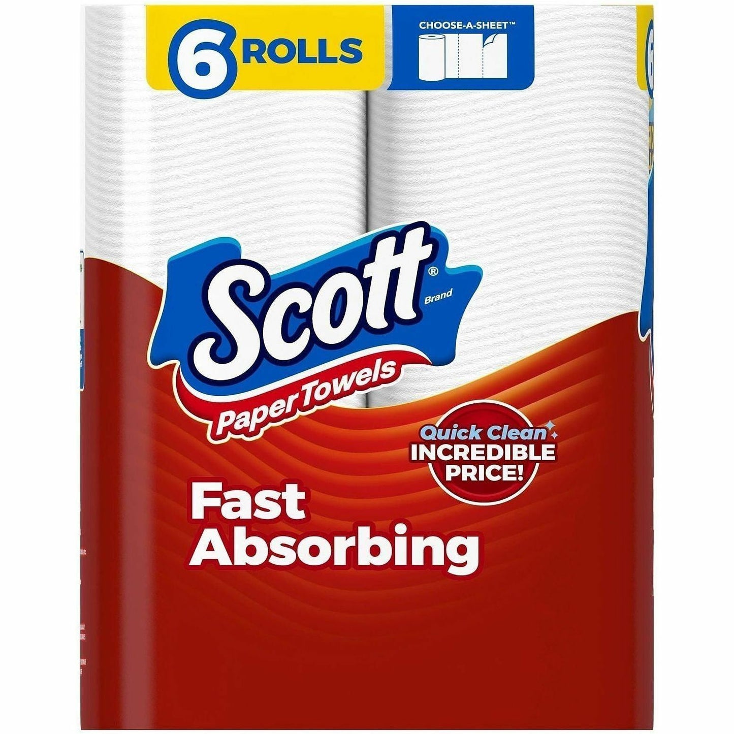 Scott Choose-A-Sheet Paper Towels, 62 Sheets/Roll, White, Paper, 6/Pack (KCC56570)