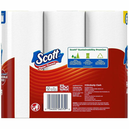 Scott Choose-A-Sheet Paper Towels, 62 Sheets/Roll, White, Paper, 6/Pack (KCC56570)