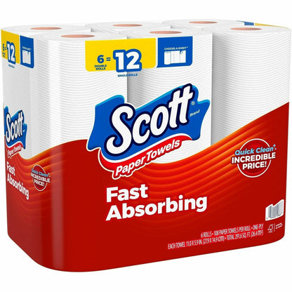 Scott Choose-A-Sheet Paper Towels, 108 Sheets/Roll, 6/Pack, 4/Carton (KCC56668CT)
