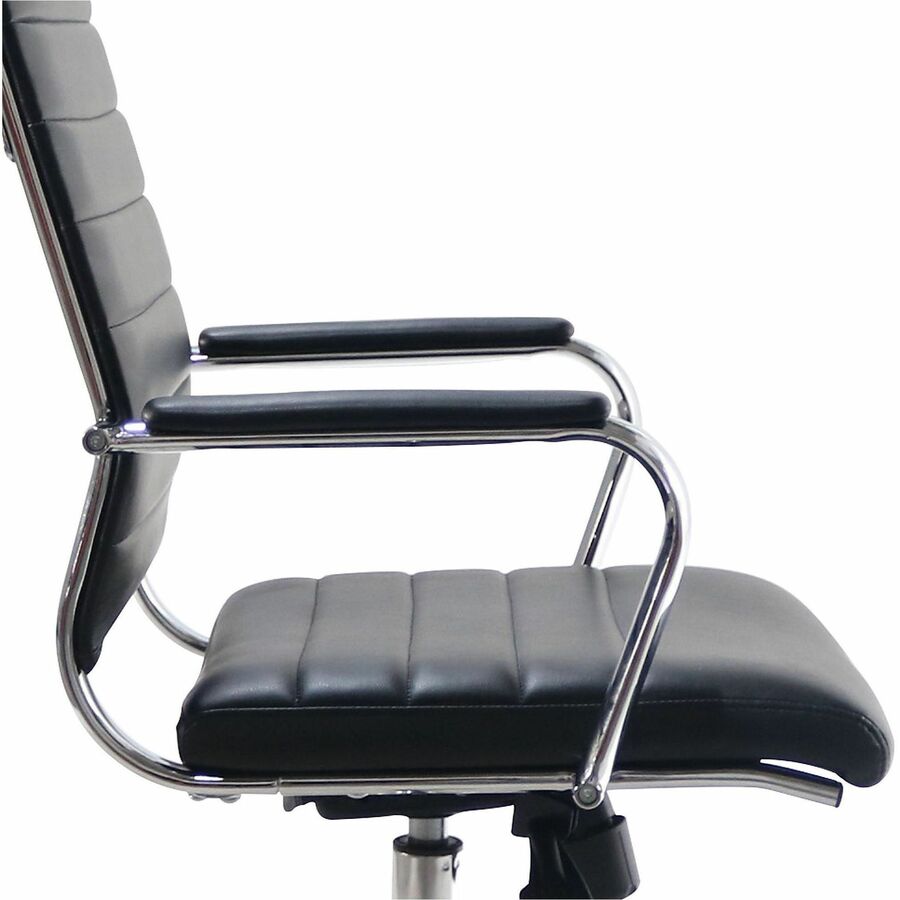 Lorell Tempo Modern Leather High-Back Executive Chair, Black (LLR63220)
