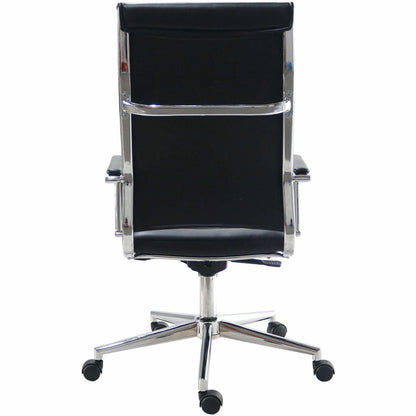 Lorell Tempo Modern Leather High-Back Executive Chair, Black (LLR63220)