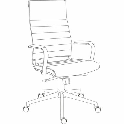Lorell Tempo Modern Leather High-Back Executive Chair, Black (LLR63220)