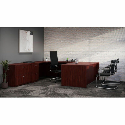 Lorell Tempo Modern Leather High-Back Executive Chair, Black (LLR63220)