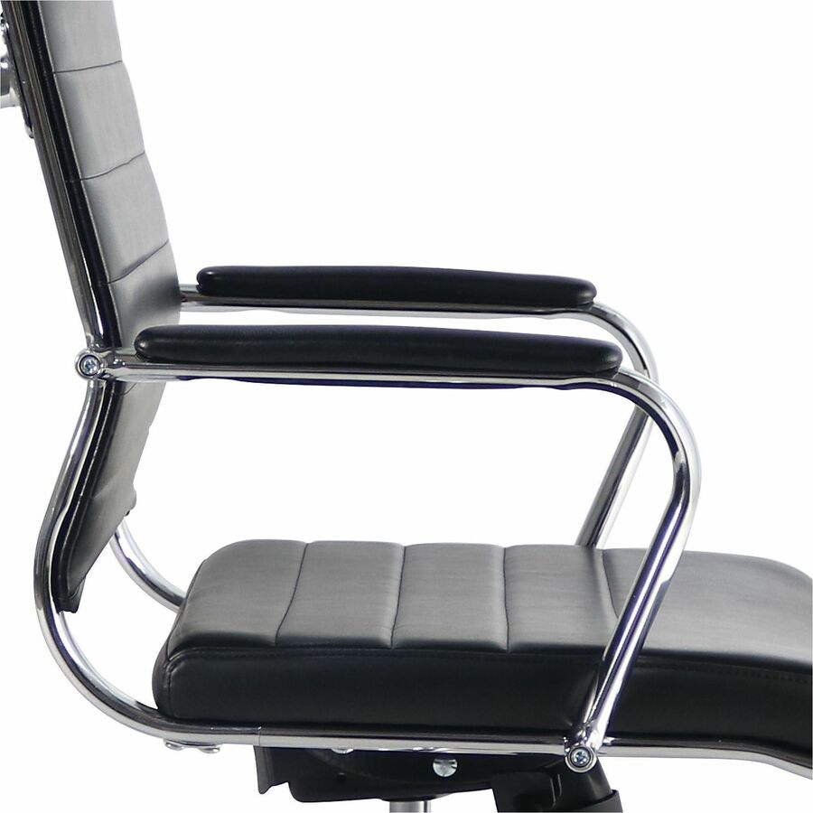 Lorell Tempo Modern Leather Mid-Back Manager Chair, Black (LLR63221)