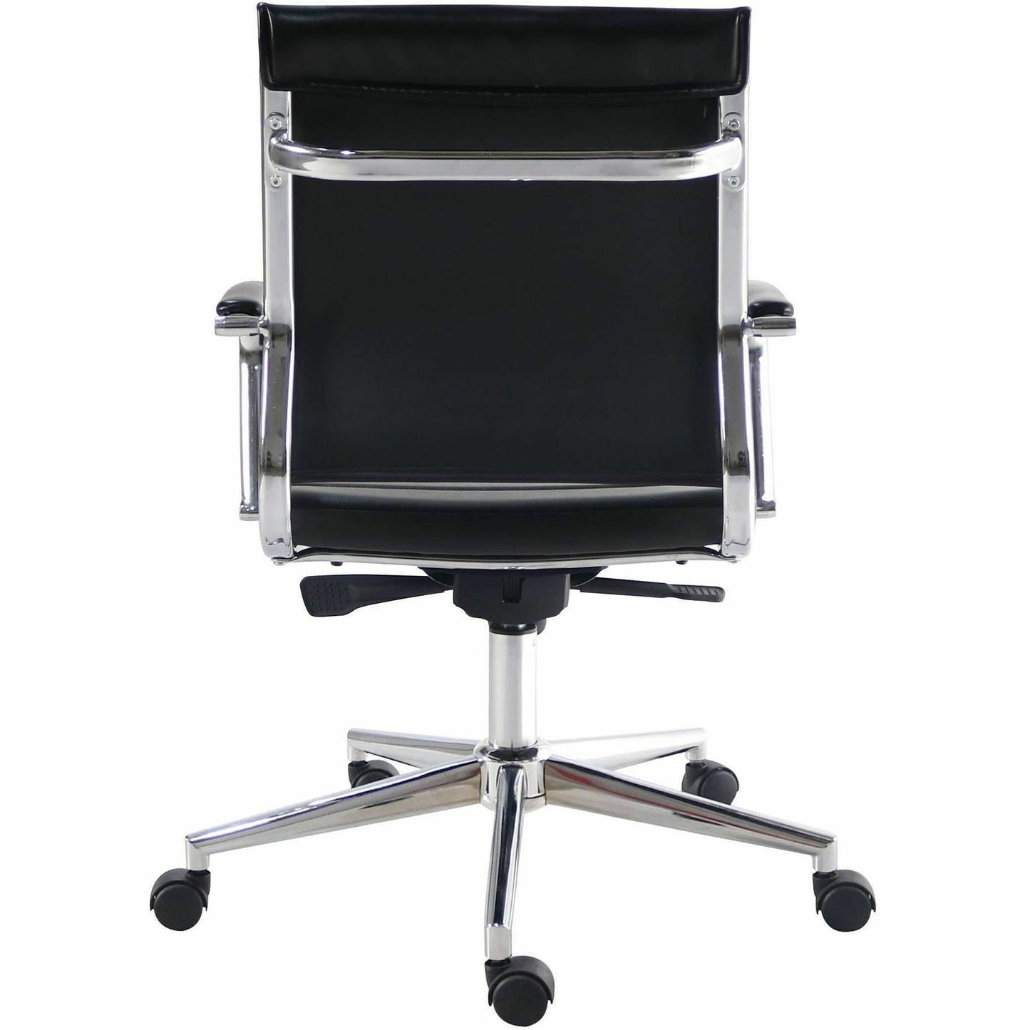 Lorell Tempo Modern Leather Mid-Back Manager Chair, Black (LLR63221)