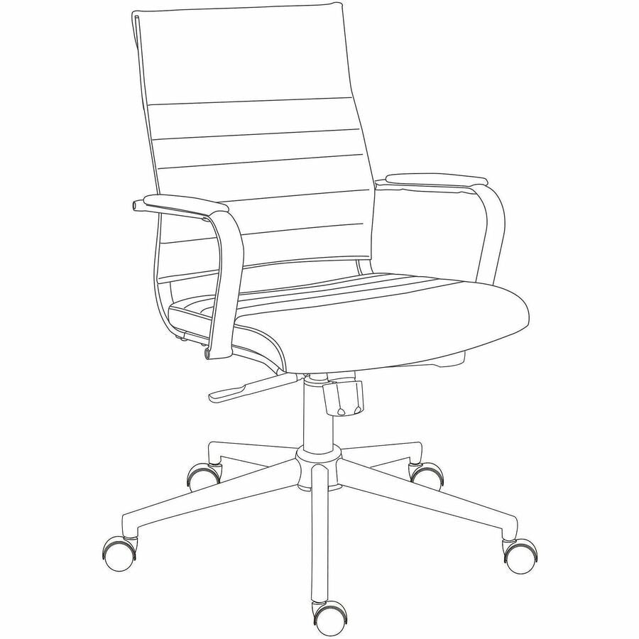Lorell Tempo Modern Leather Mid-Back Manager Chair, Black (LLR63221)
