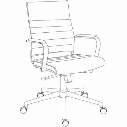 Lorell Tempo Modern Leather Mid-Back Manager Chair, Black (LLR63221)
