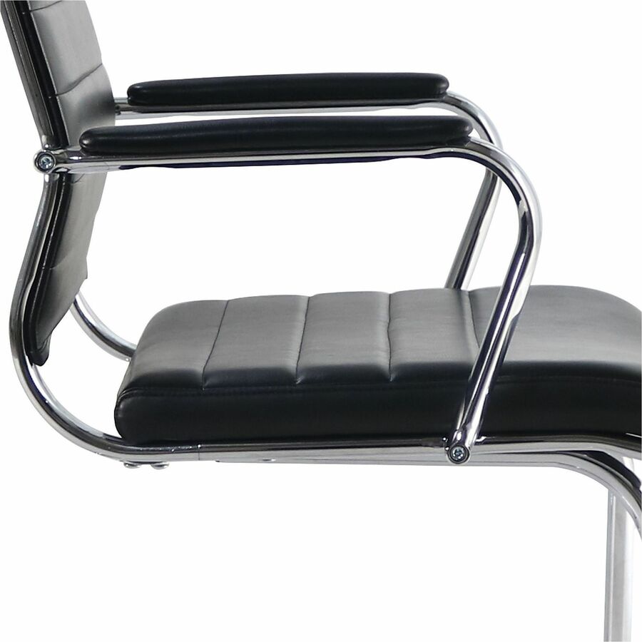 Lorell Tempo Modern Leather Guest Chair, Black (LLR63222)