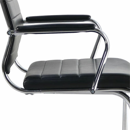 Lorell Tempo Modern Leather Guest Chair, Black (LLR63222)