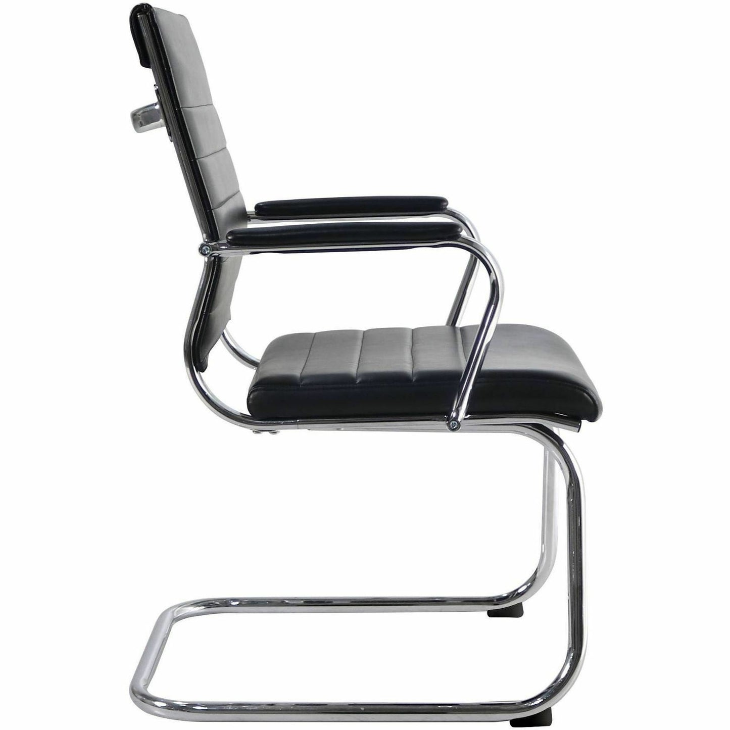Lorell Tempo Modern Leather Guest Chair, Black (LLR63222)
