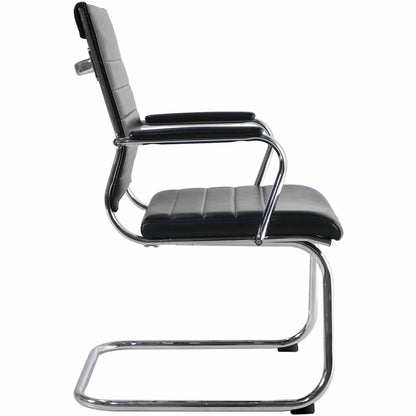 Lorell Tempo Modern Leather Guest Chair, Black (LLR63222)