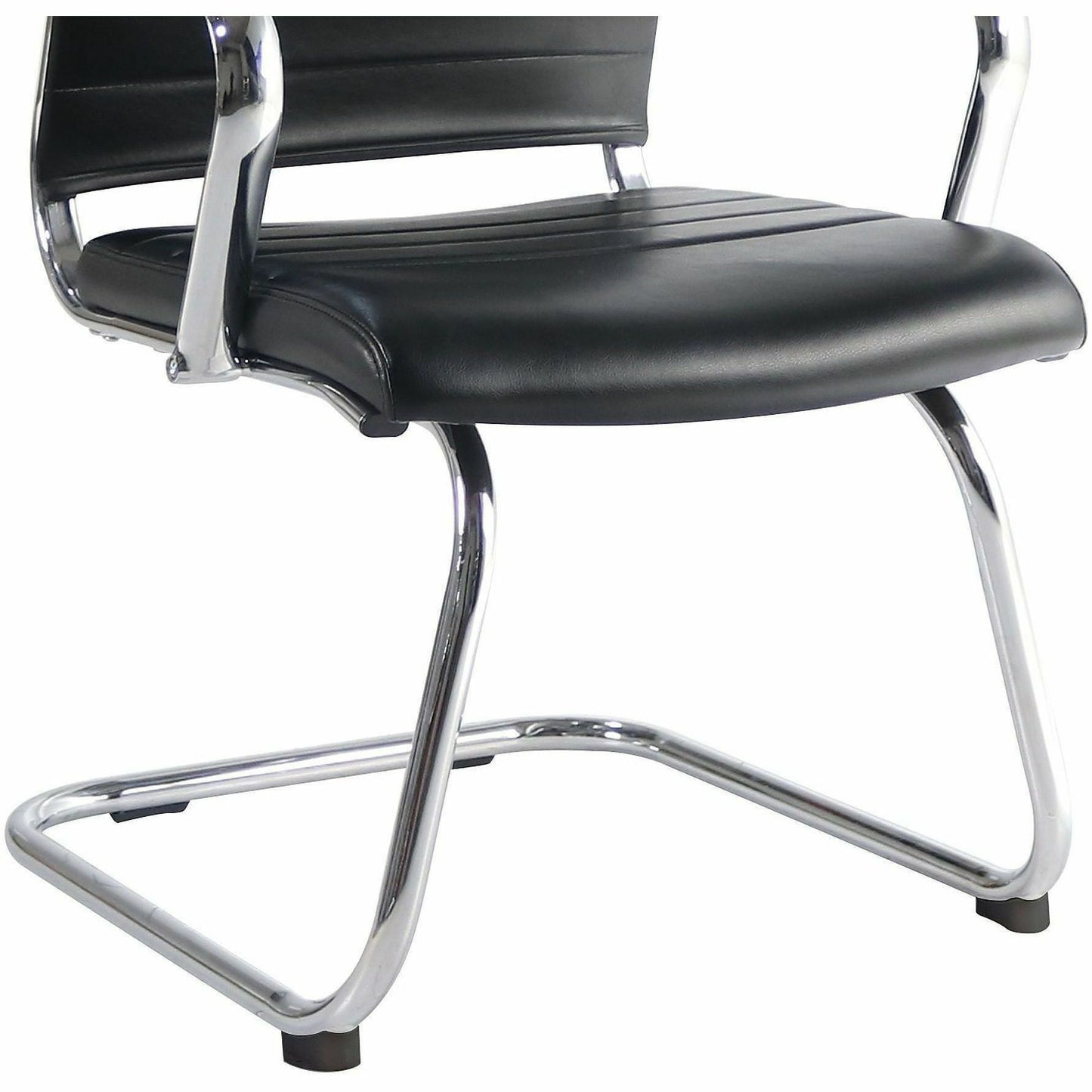 Lorell Tempo Modern Leather Guest Chair, Black (LLR63222)