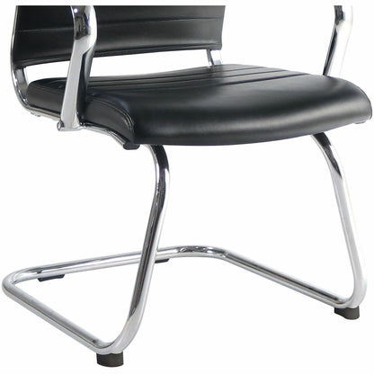 Lorell Tempo Modern Leather Guest Chair, Black (LLR63222)