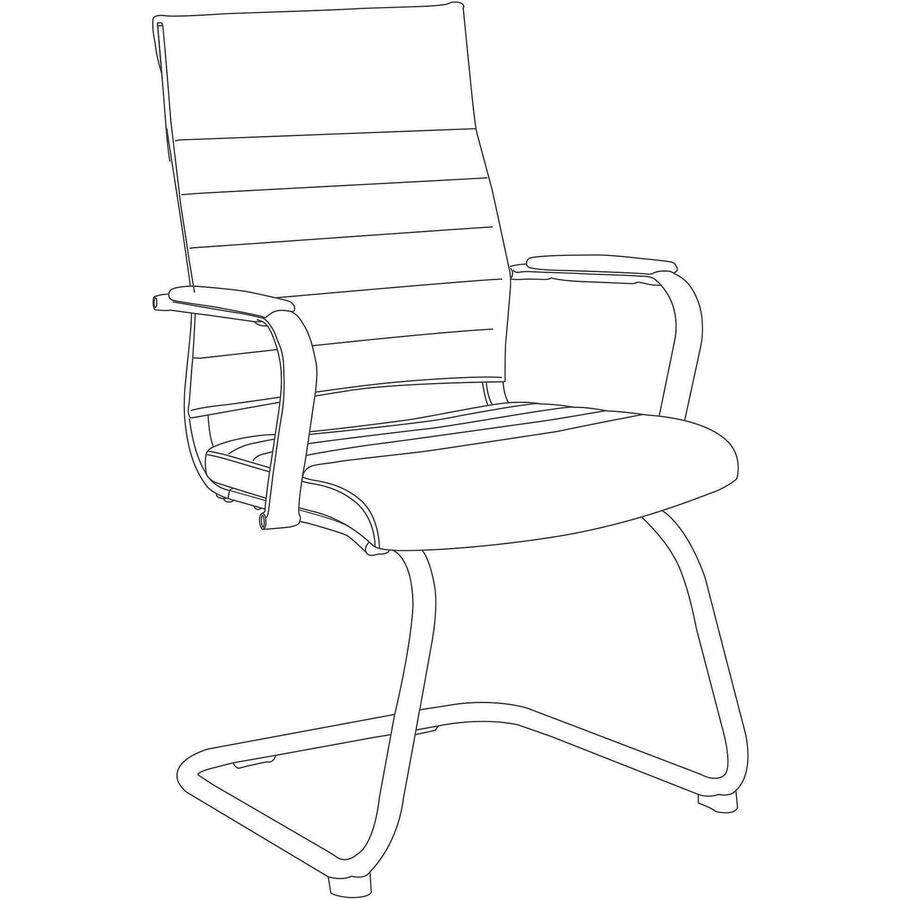 Lorell Tempo Modern Leather Guest Chair, Black (LLR63222)