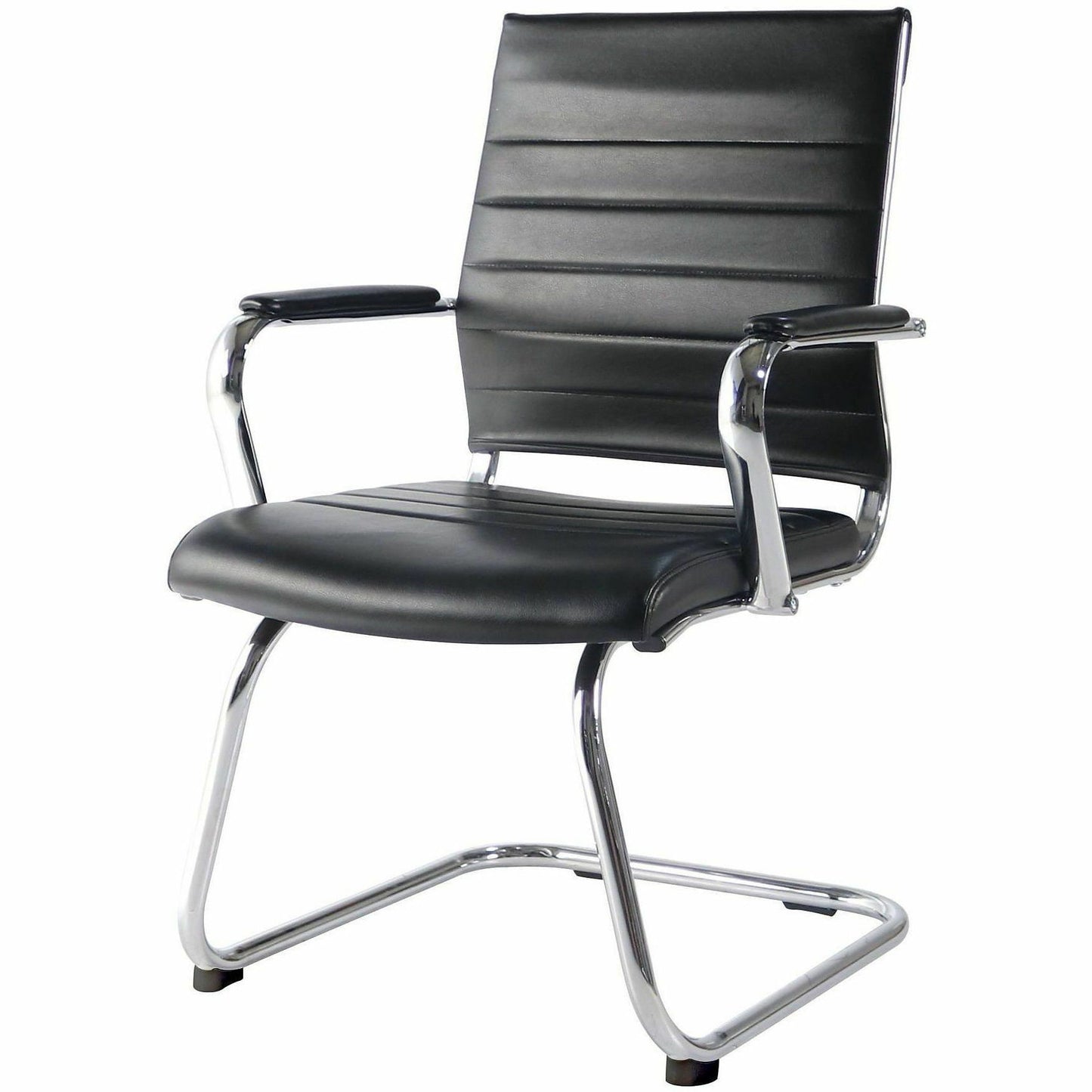 Lorell Tempo Modern Leather Guest Chair, Black (LLR63222)