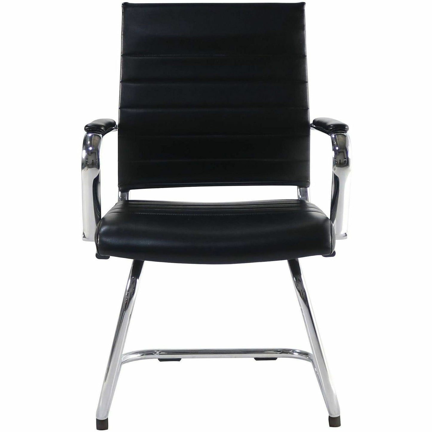 Lorell Tempo Modern Leather Guest Chair, Black (LLR63222)