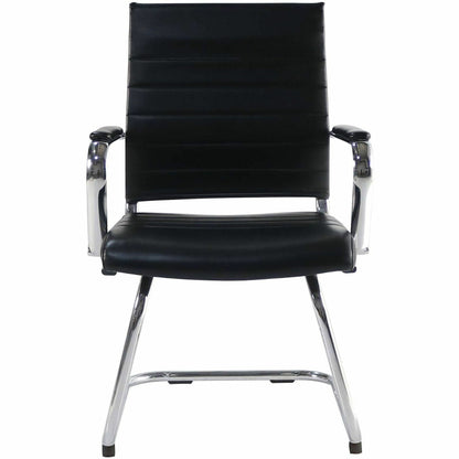 Lorell Tempo Modern Leather Guest Chair, Black (LLR63222)
