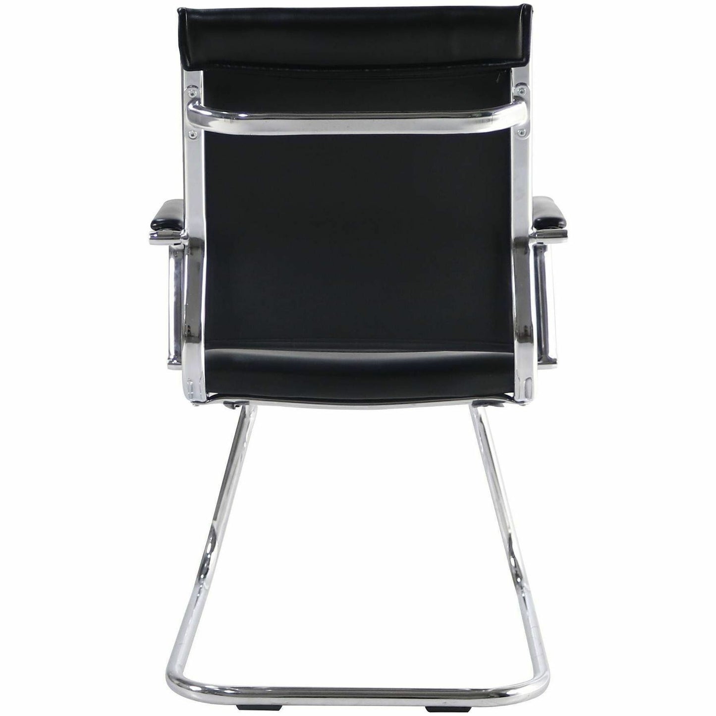 Lorell Tempo Modern Leather Guest Chair, Black (LLR63222)