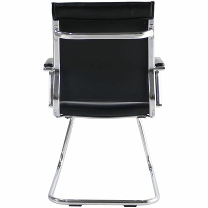 Lorell Tempo Modern Leather Guest Chair, Black (LLR63222)